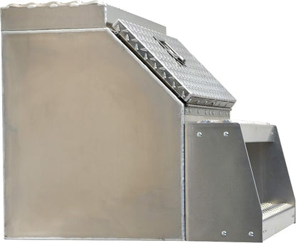 TBOZZ Heavy Duty Aluminum 24inch Semi Truck Side Storage Saddle Step Box / 24" L x 25" W x 28" H