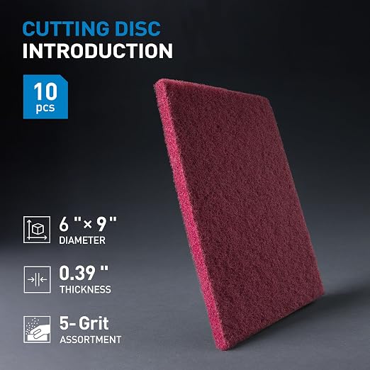 S SATC 6" x 9" 10 Pack General Purpose Scuff Pads,2 Each Maroon,Gray,Gold,Purple and White Scuff Pads for Scuffing,Scouring,Sanding,Paint Primer Prep Adhesion Scratch for Automotive Restoration