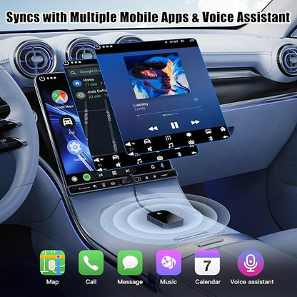 Wireless Android Auto Adapter for Android Phone – Wired to Wireless, Plug & Play Google Assistant/HD Nav, 2016+ Native Android Auto & Android 11+