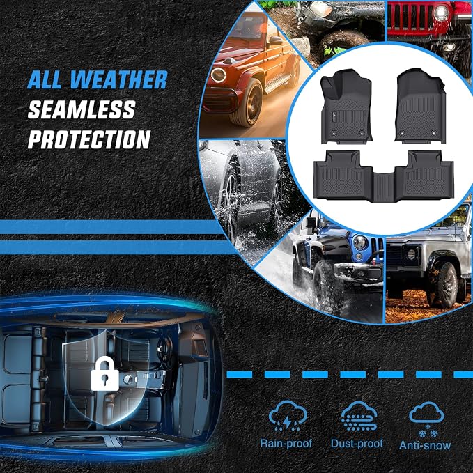 Nilight TPE Floor Mats for 2016 2017 2018 2019 2020 2021 2022 2023 Dodge Durango Jeep Grand Cherokee,All Weather Custom Fit Heavy Duty Floor Liners