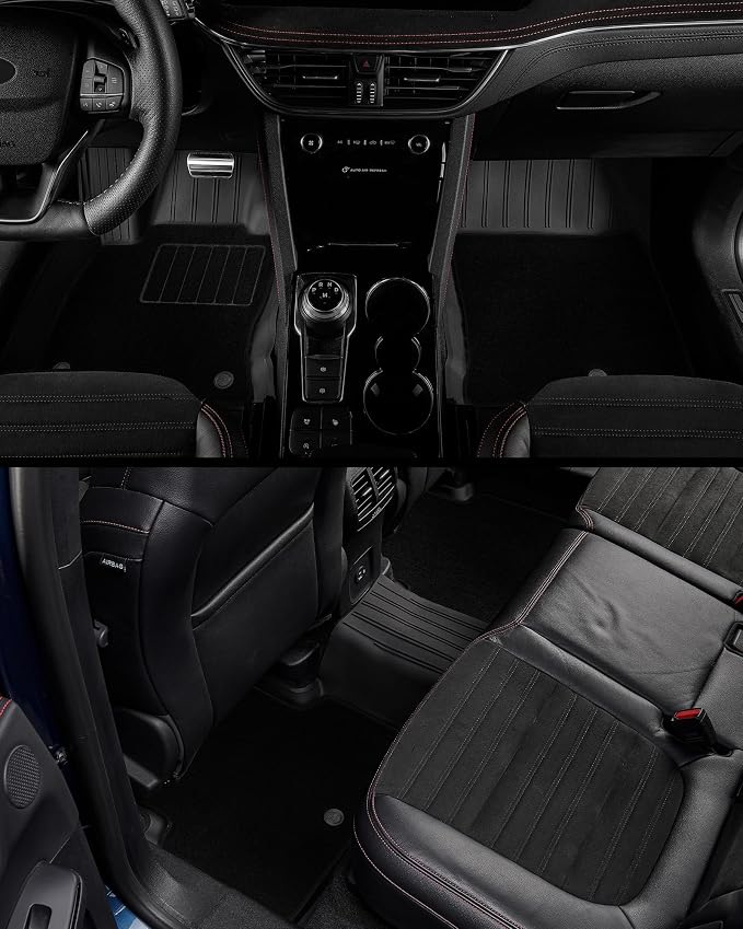 3W Floor Mats & Carpets (1st and 2nd Rows) Fit for Ford Bronco Sport 2021-2025 All Weather TPE Car Accessories Custom Fit Full Set Ford Bronco Sport Car Mats (Not for Bronco & Rubberized Floor)