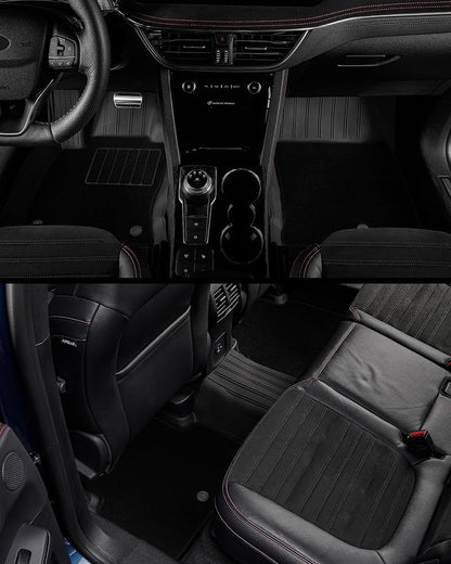 3W Floor Mats & Carpets (1st and 2nd Rows) Fit for Ford Bronco Sport 2021-2025 All Weather TPE Car Accessories Custom Fit Full Set Ford Bronco Sport Car Mats (Not for Bronco & Rubberized Floor)