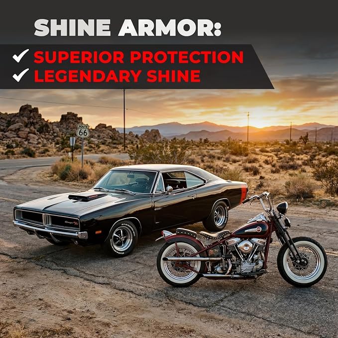 Car Wax Spray and Ceramic Coating for Cars - 3 in 1 Waterless Car Wash and Detailing - Quick Effect Coating Agent for Car - High Gloss Car Coating Spray, Shiny Car Stuff by Shine Armor - 8FlOz
