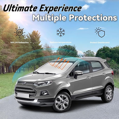 Windshield Sun Shade for Ford EcoSport 2020-2025, Car Front Window Sunshade with 240T Sun Visor Protector Blocks UV Rays Heat Sun Shield Accessories