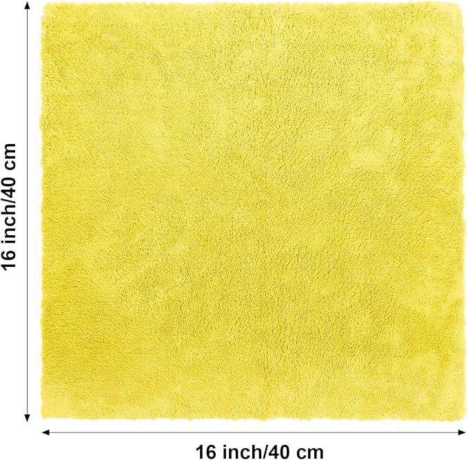 Shimeyao 30 Pcs Edgeless Microfiber Plush Towels for Cars Detailing Drying Wash Polishing Absorbent Cleaning Cloths, 500 GSM (16 x 16 Inch,Yellow)