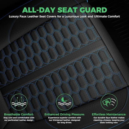 Custom Leather Seat Covers for Silverado/Sierra 1500 2019-2026, 2500HD 3500HD 2020-2026 Crew Cab Full Set with Jump Seat Cover (Armrest Storage Version Only), Truck Accessories