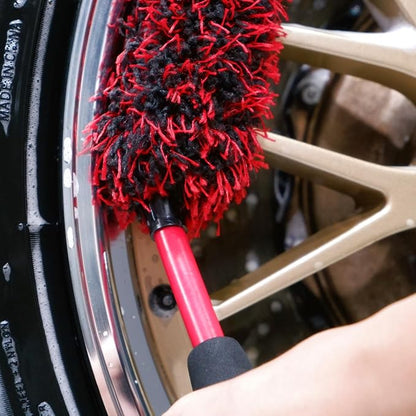 oesee Angled Wheel Brush Kit 3 Pack- Angled Microfiber Wheel Brush, Wheel Barrel Brush, Detailing Brush Scratch Free Calipers Wool Spoke Brush Cleans Brake Dust from Barrels& Hard to Reach Areas