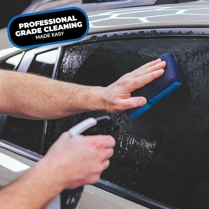 The Rag Company - Ultra Clay Scrubber - Fast and Effective Removal of Paint Contaminants, Light Overspray, and More; Dual Sided Design for Scrubbing and Clay Work; Deep Clean Glass (2-Pack)