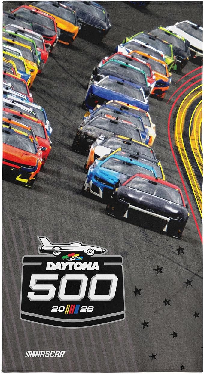 Northwest NASCAR Daytona 500 2026 Beach Towel, Cotton Blend Lightweight Bath, Pool Swim Travel Fan Gear, 30 x 60 Inch