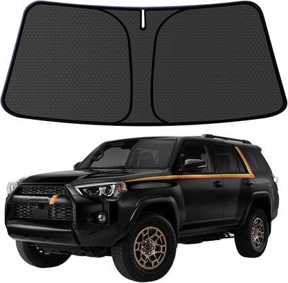 4Runner Customized Windshield Sun Shade for 2010-2025 2026 4Runner Front Window Sunshade Visor Protector Foldable Blocks UV Rays Keep Car Cooler Accessories