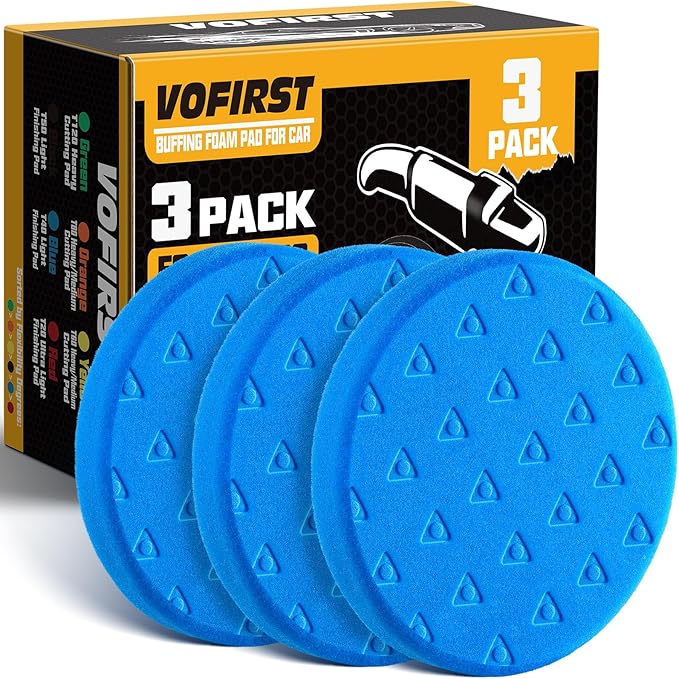 Buffing Pads Esponja para Pulir Carros, 3Pcs Polishing Pad 5.5 Inch Face for 125mm Backing Plate Compound Buffing Sponge for Car Buffer Polisher Compounding, Polishing and Waxing