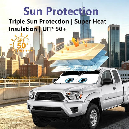 Gven Windshield Sun Shade for Toyota Tacoma 2016-2025 2026 Accessories 2Dr 4Dr Pickup Truck Accessories Car Shades Front Windshield Sunshades UV Heat Protector (Tacoma)
