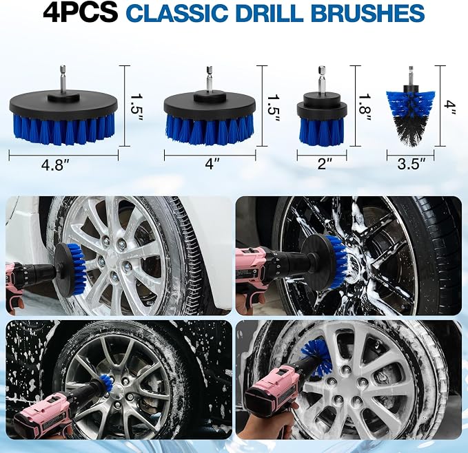 SHALL 28Pcs Car Detailing Kit, Car Detailing Brush Set, Car Wash Cleaning Kit, Professional are Kit Car Care Kit for Interior Exterior Wheels