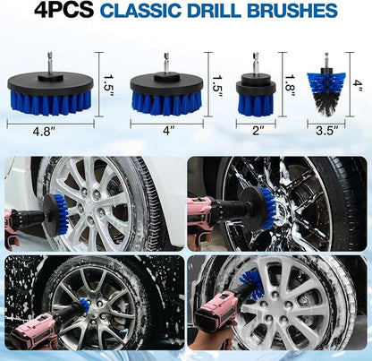 SHALL 28Pcs Car Detailing Kit, Car Detailing Brush Set, Car Wash Cleaning Kit, Professional are Kit Car Care Kit for Interior Exterior Wheels