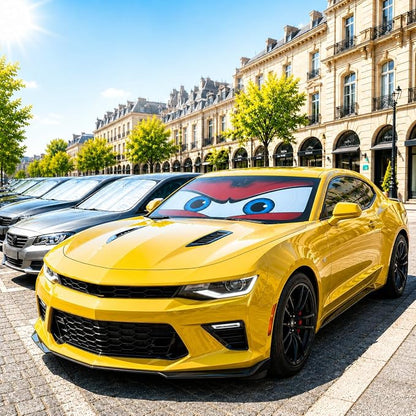 Car Windshield Sun Shade, Red Angry Eyes Sun Visor for Car Windshield Universal Fits Sedan SUV Hatchback Compact Car - 59 x 27.5