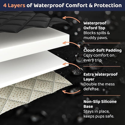 Petloox XL Dog Car Seat Cover for Back Seat, Waterproof Hammock for Car, SUV & Truck, Non-Slip Backseat Cover for Dogs, Heavy-Duty Dog Hammock Style Seat Protector Pets, Easy to Install & Clean