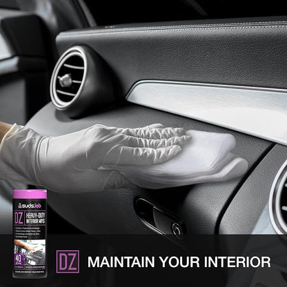 Suds Lab Car Wipes Interior Cleaning Bundle - Pack of 4 All-Purpose Cleaner Protectant, Leather Cleaner, and Glass Cleaner Automotive Care, 160 Wipes