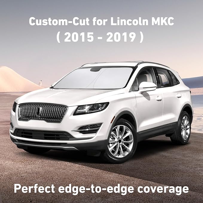 EcoNour Windshield Sunshade Compatible for Lincoln MKC 2015-2017 2018 2019, Sun Visor for Front Windshield & Window Sun Shade Cover, UV Heat Blocker & Protector, Car Accessories