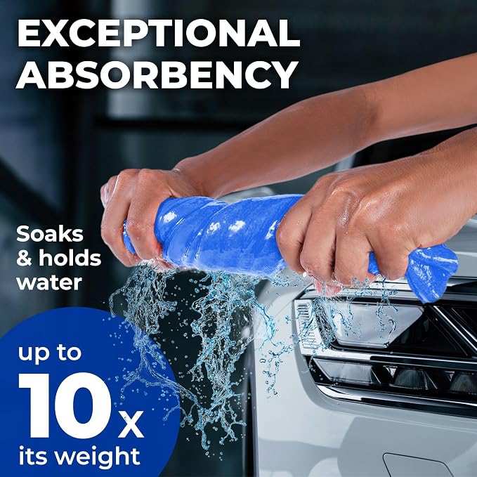 Premium 2pk Mini +1 Free Shammy Cloth for Car Drying - 17”x13” - Super Absorbent Chamois Towel for Car - Scratch-Free, Reusable & Soft Cleaning Towel