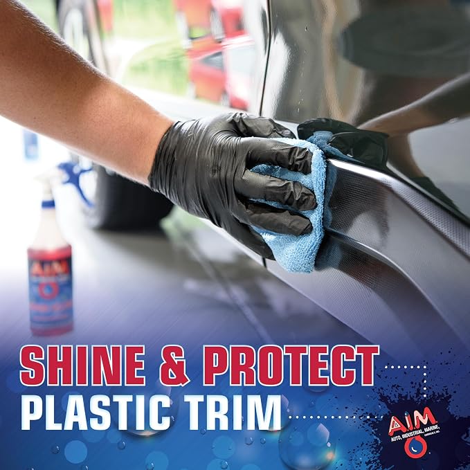 AIM Chemicals Super Gloss - Durable long lasting Tire Shine, Rubber & Vinyl Protector, Long-Lasting UV Protection, Versatile Application for Tires, Plastic Trims, Bumpers, 1 Quart