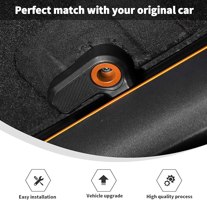 Linskip Freedom Panel Latch Trim Kit Compatible with 2021-2024 2025 Ford Bronco Accessories Orange, Hardtop Roof Handle Bult-in Aluminum Cover Set for Bronco Interior Accessories 4Door