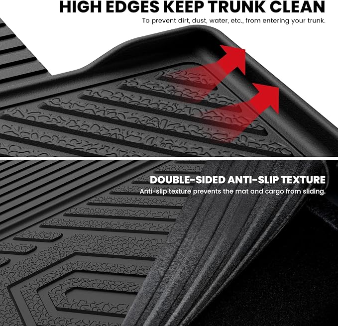 LASFIT Cargo Mat & Backrest Mats for Kia Sorento 2026 2025 2024 2023 2022 2021, All Weather TPE Custom Fit Cargo Liners Trunk Mat & SeatBack Mats Accessories for Kia Sorento 2021-2026, Black