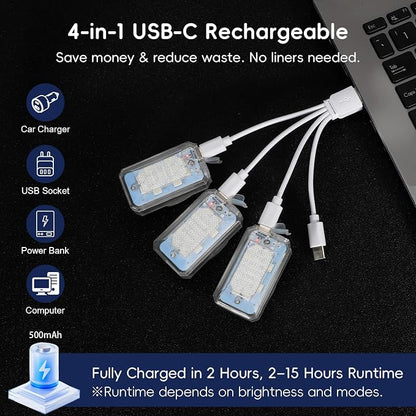 11 LEDs Wireless Strobe Lights with Remote 500mAh Rechargeable Car RGB Car Interior Ambient Lighting Anti-Collision Strobes Light for Motocycle Vehicle Bike Scooter Warning Flashing 4PCS