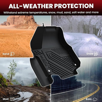 LASFIT Floor Mats for Chrysler Pacifica 2017-2026 (No Hybrid) All-Weather TPE Floor Liners & Trunk Cargo Mats Accessory for Pacifica/Voyager 7-Seater