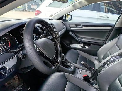 XHRING Car Steering Wheel Cover for Mazda CX5/CX-5 CX50/CX-50 CX3/CX-3 CX30/CX-30 CX9/CX-9 Mazda 3 Mazda 5 Mazda 6 MX-5 Miata CX-7 RX-8 GS GT Sport Touring Accessories, 2026 Black Leather 14 1/2"-15"