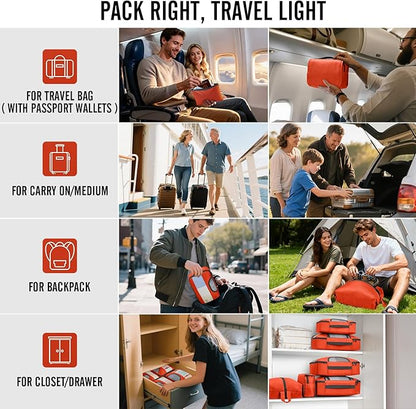 Veken 10 Set Packing Cubes for Travel Essentials,Anti-Wrinkle Buckled Suitcase Organizer for Shoe & Toiletry Bag,Carry On Luggage Bag with 99+ Count Mesh Holes for Airplane & College Dorm Accessories