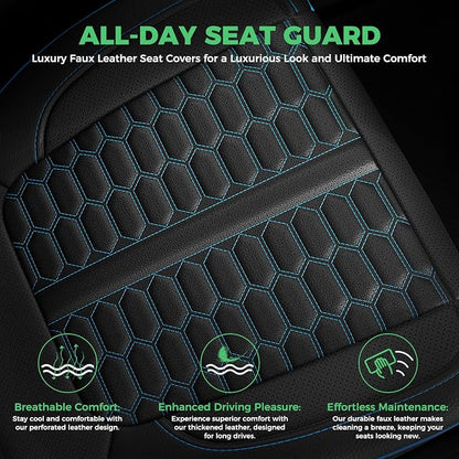 Custom Leather Seat Covers for Silverado/Sierra 1500 2014-2018, 2500HD 3500HD 2015-2019 Crew Cab Full Set with Jump Seat Cover (Armrest Storage Version Only),Truck Accessories