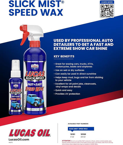 Lucas Oil Slick Mist Speed Wax | 24 Ounce | Pack of 2