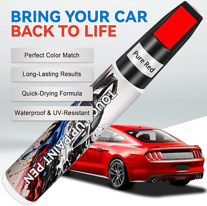 Touch Up Paint for Cars, Pure Red Car Paint Scratch Repair, Auto Paint Repair Pen, Automotive Scratch Remover, Professional Seamless Coverage, Color Accurate, Long lasting Adhension, Fast Drying