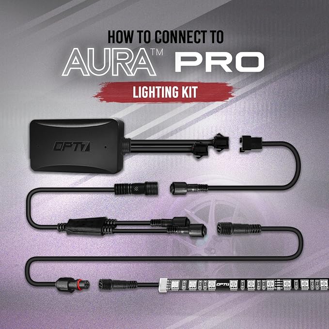 OPT7 Aura Double Row Expansion Pack - 2pc 12” RGB Multicolor LED Strips with Splitters and Extension Wires for Car, ATV, UTV, Interior, Wheelwell, Grille, Golf Cart, Boat Lights Accessories