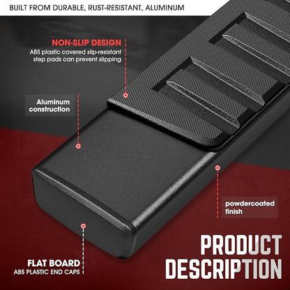 DNA Motoring 6 Inches Running Boards Compatible with 07-18 Silverado 1500, 07-19 Silverado/Sierra 2500-3500HD Standard Cab, Powder Coated Side Step Nerf Bars, STEPB-ZTL-8019-ALBK