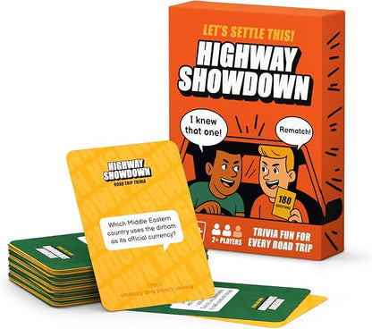 WELL BALANCED Highway Showdown – Fun & Competitive Trivia Car Game for Adults & Teens, Road Trip Travel Essentials