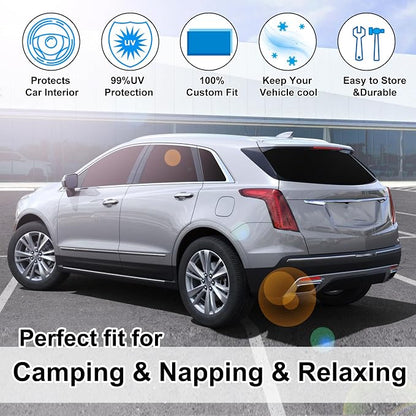 TINGLU Window Shades 8PCS for Cadillac XT5 2017-2026 Accessories Side Full Windows Cover Camping Rear Triangular Windshield Sun Shade Sun UV Rays Privacy Protection