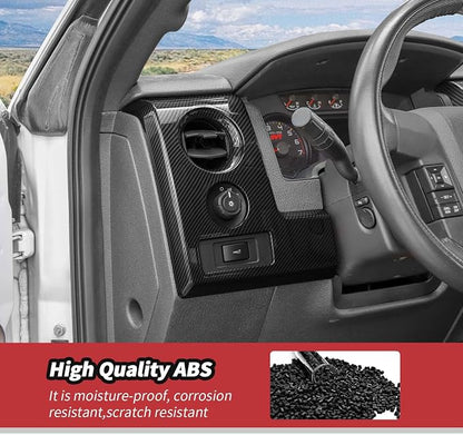 JeCar Carbon Fiber Interior Center Console Dashboard Panel Cover Trim Kit Fit for Ford F150 Raptor 2009-2014