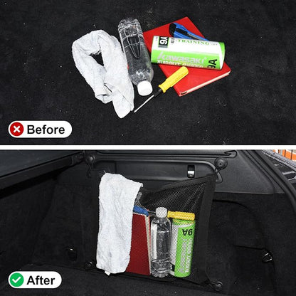 2 Pack Small Cargo Net Pocket Storage Mesh Netting Organizer with 8 PCS Mounting Screws for Car RV SUV Camper Boat 15.7 x 13.8 inches