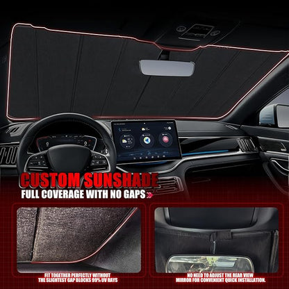 Windshield Sun Shade for BMW X7 2019-2025 2026, Front Window Visor Accessories, Folding Design Blocks Heat & UV Rays Maintain Cool Interior and Save Space