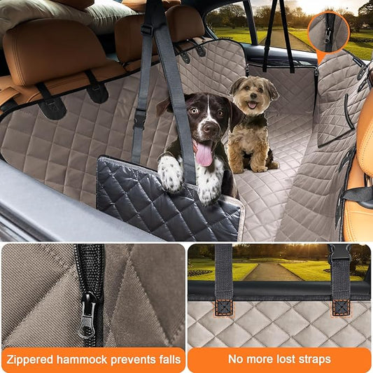 URPOWER Dog Car Seat Cover for Pets 100% Waterproof Seat Cover Hammock 600D Heavy Duty Scratch Proof Nonslip Durable Soft Back Seat Covers for Cars Trucks and SUVs
