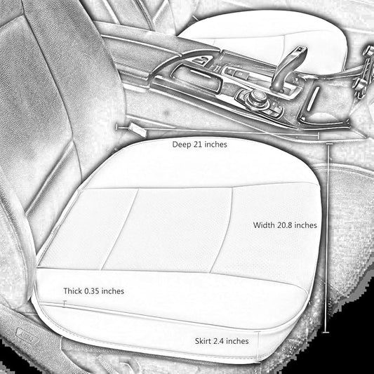 Ultra-Luxury PU Leather Car Cushion Car seat Cover for Most Four-Door Sedan&SUV,Single seat Cover Without backrest 1pcs(W20.5× D21×T 0.35 inch)
