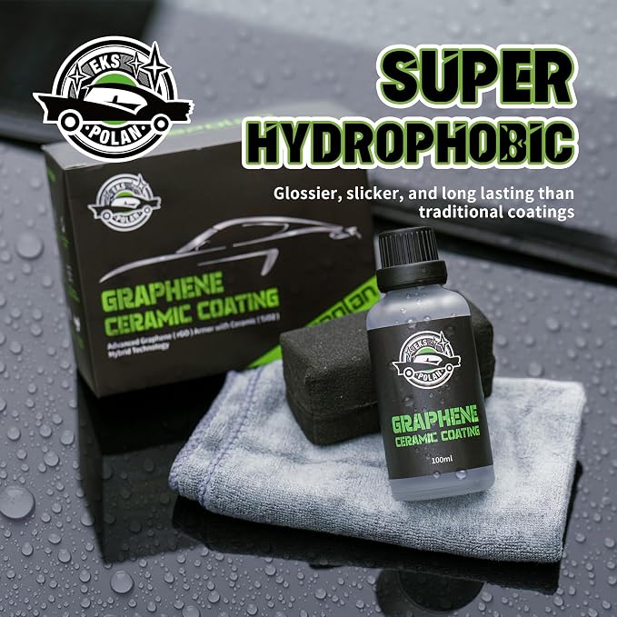 [Upgraded 100ml] UV Graphene Ceramic Coating - 10H Ceramic Coating for Cars-5+ Years Protection, Hydrophobic, Scratch & UV Resistant, High Gloss Finish - Professional-Grade Car Detailing Kit