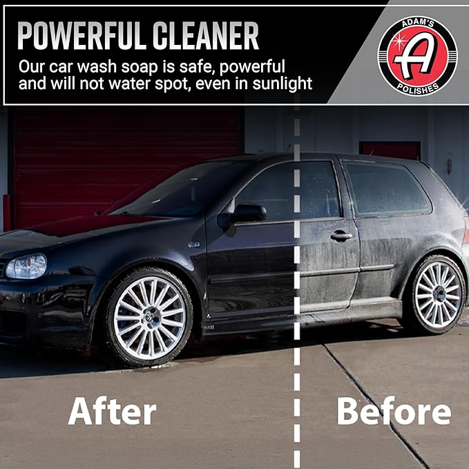 Adam's Polishes Car Wash Shampoo (Gallon) - pH Best Car Wash Soap For Snow Foam Cannon or Gun For Pressure Washer & 5 Gallon Bucket, Powerful Safe Spot Free Cleaning Liquid Auto Detergent