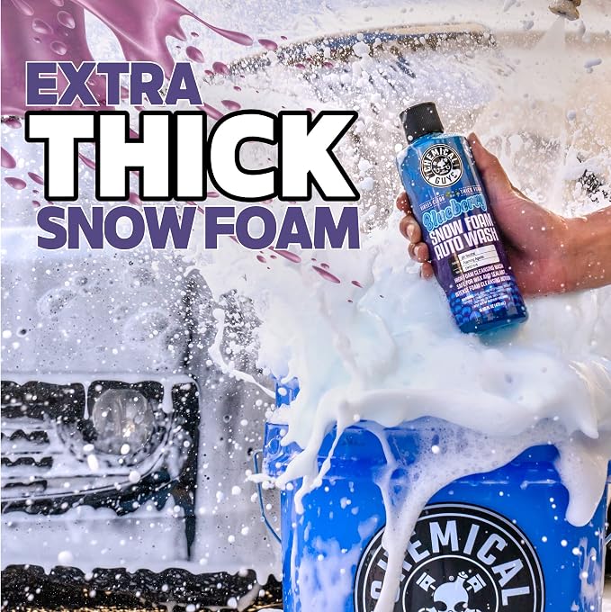Chemical Guys CWS21616 Blueberry Snow Foam Car Wash Soap (Works with Foam Cannons, Foam Guns or Bucket Washes), Safe for Cars, Trucks, SUVs, Jeeps, Motorcycles, RVs & More, 16 fl. Oz