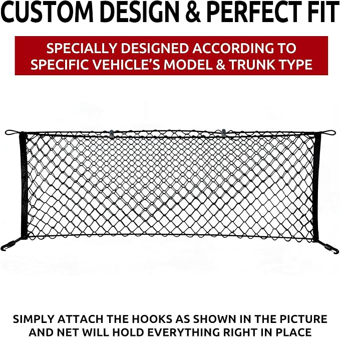 Envelope Style Trunk Mesh Cargo Net for Honda Pilot 2003-2025 - Car Accessories - Premium Trunk Organizers and Storage - Cargo Net for SUV - Vehicle Carrier Organizer for Honda Pilot
