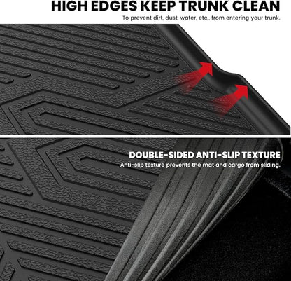 LASFIT Cargo Mat & Backrest Mats for Kia Telluride 2025 2024 2023 2022 2021 2020, All Weather TPE Custom Fit Trunk Mats & Seatback Mats Accessories for Kia Telluride 2020-2025, Black