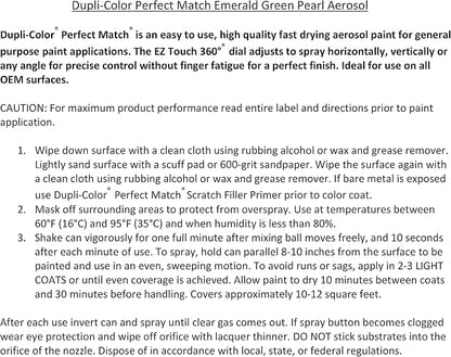 Dupli-Color Perfect Match Premium Automotive Paint, Emerald Green Pearl, 8 oz