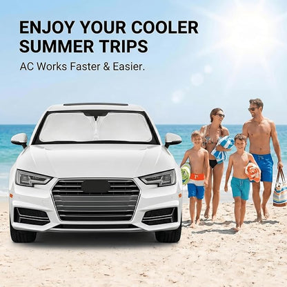 Windshield Sun Shade for Audi A4 2018-2024 2025 Sunshade Front Window Shade Custom Fit A4 Accessories Sun Visor Foldable Shade Blocks UV Rays Accessories