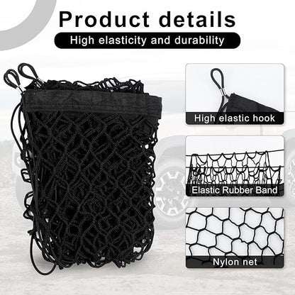 Amiss Cargo Net Stretchable, Car Exterior Accessories, Adjustable Elastic Trunk Storage Net with Hook for SUVs, Cars and Trucks (11.8"x 31.5")
